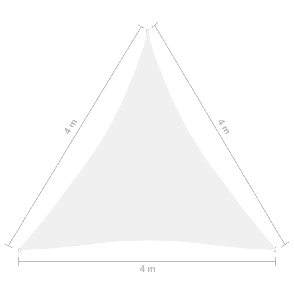 Vela ombreggiante triangolare in tessuto Oxford 4 x 4 x 4 m bianco 02_0009864