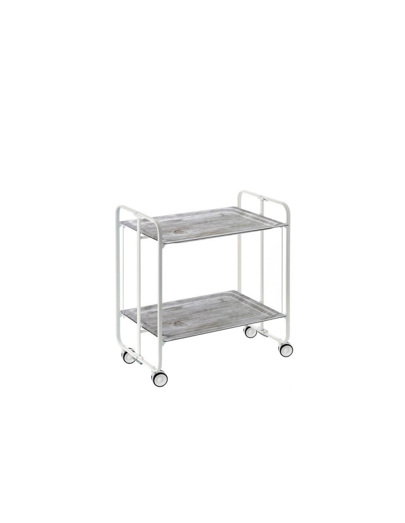 Carrello da cucina pieghevole bianco con ruote BAUHAUS 2 ripiani