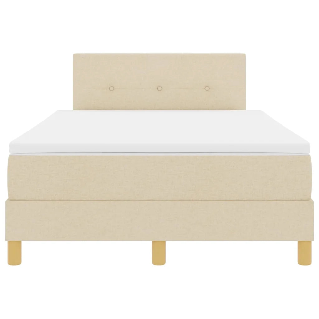 Letto a Sorgente LED con materasso Crema 120 x 200 cm Tessuto 3342434