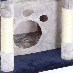 Fudajo Albero tiragraffi per gatti 134cm grigio chiaro, con casetta e amaca