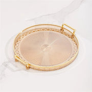 Scatola per oggetti con maniglia, organizzatore per cosmetici, profumi e gioielli, tavola da servizio per ingresso, cucina o tavolo, grigio, 29,8 cm x 29,8 cm x 3,3 cm