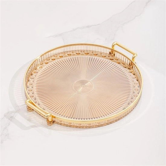 Scatola per oggetti con maniglia, organizzatore per cosmetici, profumi e gioielli, tavola da servizio per ingresso, cucina o tavolo, grigio, 29,8 cm x 29,8 cm x 3,3 cm