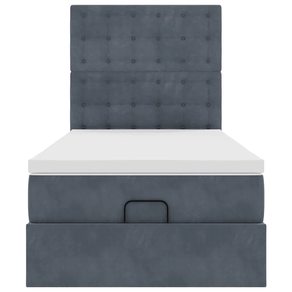 Struttura Letto Pouf con Materassi 90x200 cm in Velluto 3314439