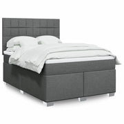 Giroletto a Molle con Materasso Grigio Scuro 160x200 cm Tessuto
