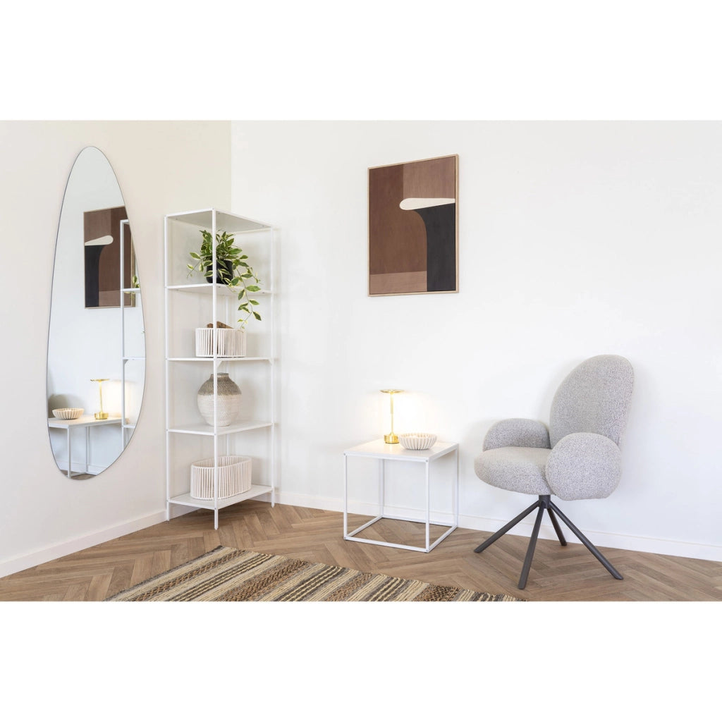 Comodino Vita, Bianco, Metallo, 45x45x45 cm