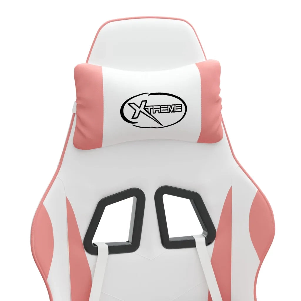 vidaXL Sedia da Gaming Bianco e Rosa in Similpelle