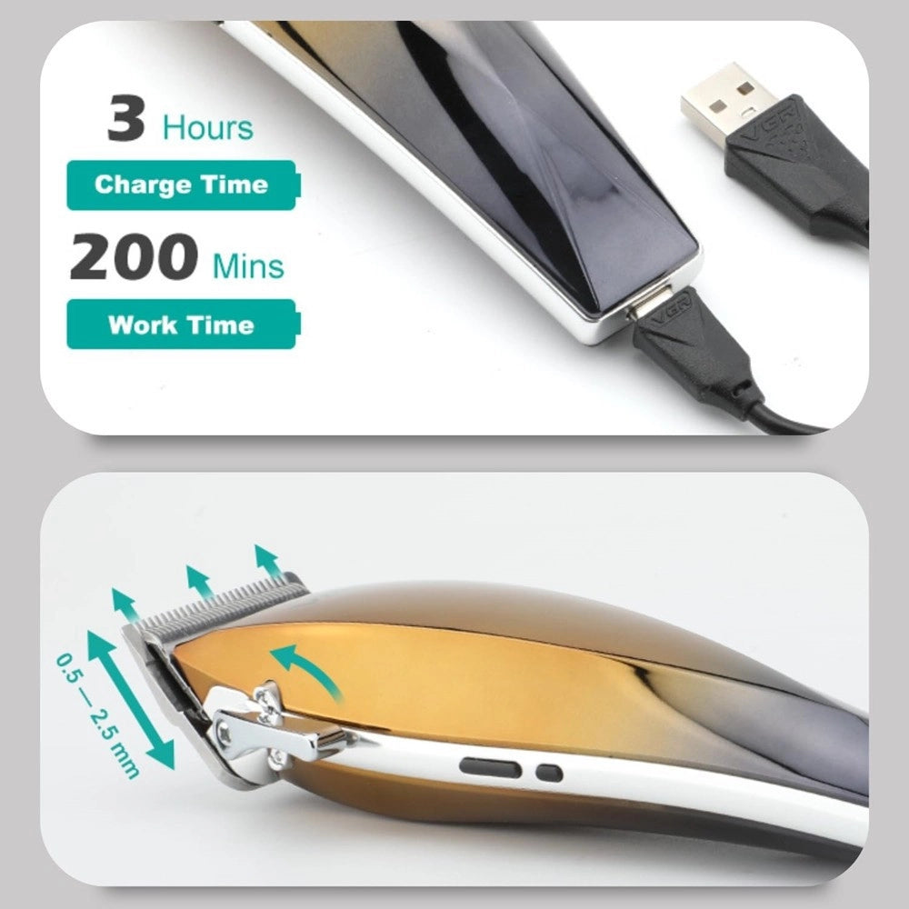 Tagliacapelli V-115 Display Digitale Professionale A Batteria Ipx4 Ricarica Usb