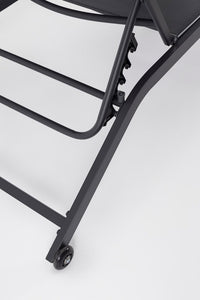 Lettino Prendisole da Giardino con Ruote 63/68x195x101 cm  in Acciaio Raul Antracite
