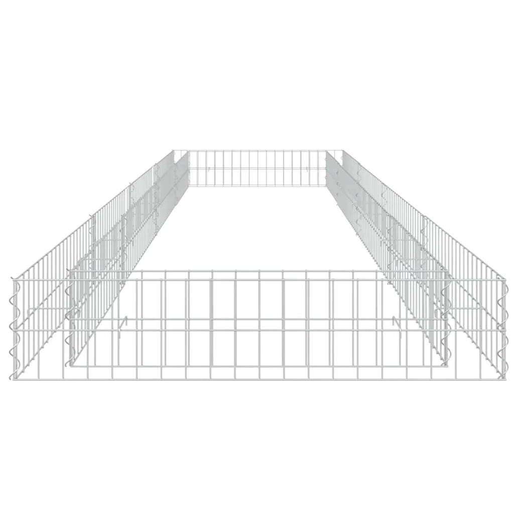 Aiuola rialzata in gabbione di acciaio zincato 400 x 100 x 20 cm Argento 02_0039896