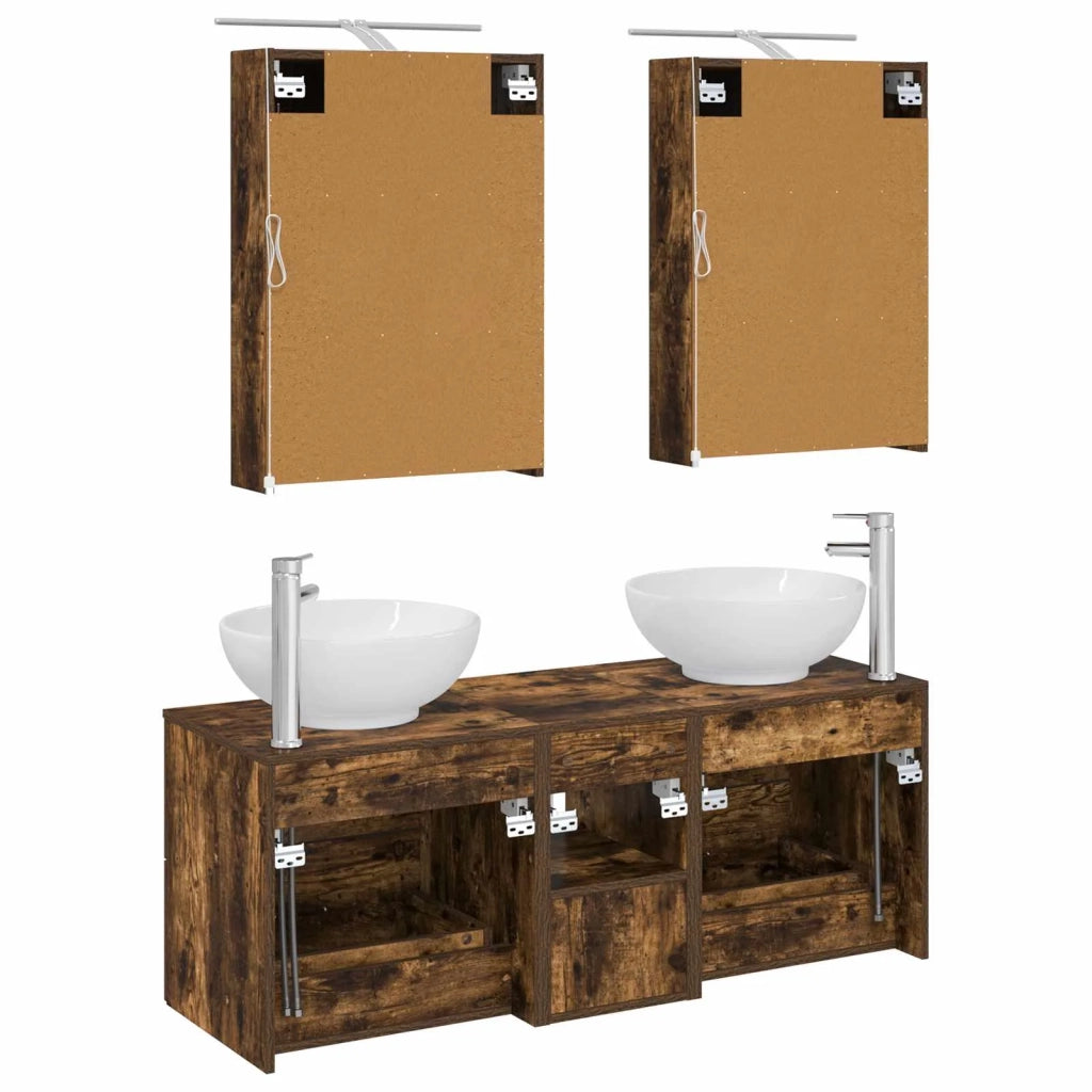 Set di mobili per il bagno 5 pcs Rovere Fumo 3406955