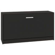 Panca portascarpe/stivali cassettiera scaffale mobiletto portaoggetti per ingresso 80 x 24 x 45 cm legno ingegnerizzato nero 02_0022995