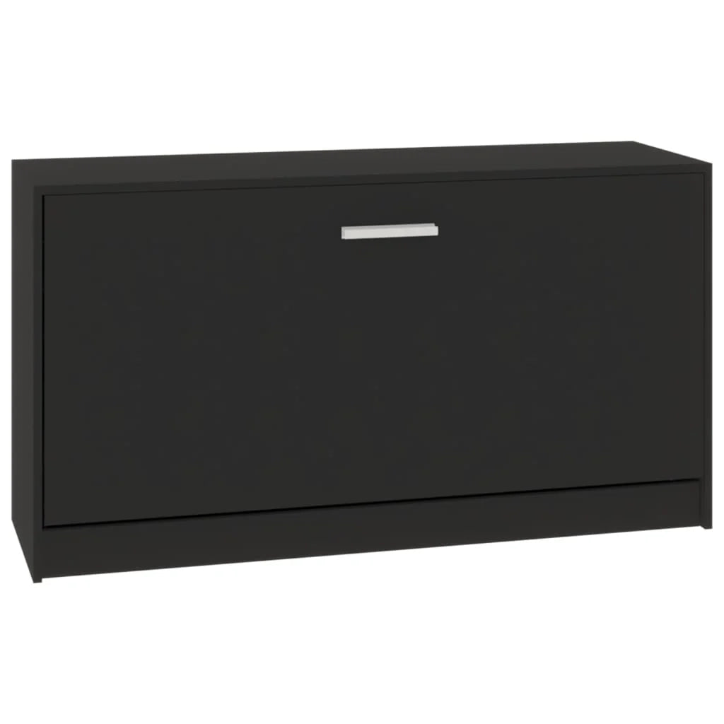 Panca portascarpe/stivali cassettiera scaffale mobiletto portaoggetti per ingresso 80 x 24 x 45 cm legno ingegnerizzato nero 02_0022995
