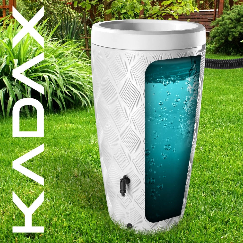 Serbatoio per acqua piovana KADAX da 240 litri, contenitore per acqua piovana, vaso per fiori + rubinetto robusto