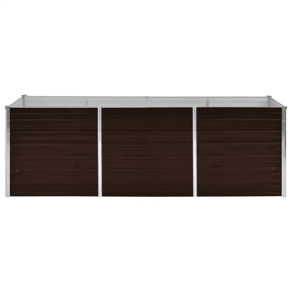 Letto Rialzato Giardino Marrone 240x80x77 cm in Acciaio Zincato 45713