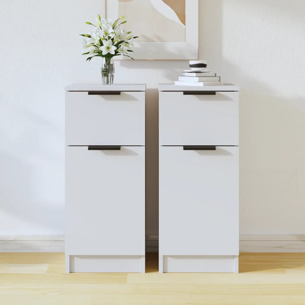 Credenze 2 pz | Madia | Buffet da pranzo | Armadio da pranzo Bianche 30x30x70 cm in Legno Multistrato