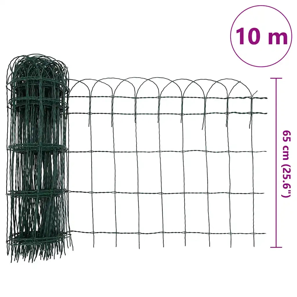 Recinzione per Giardino in Ferro Verniciato a Polvere 10x0,65 m CFW2895027