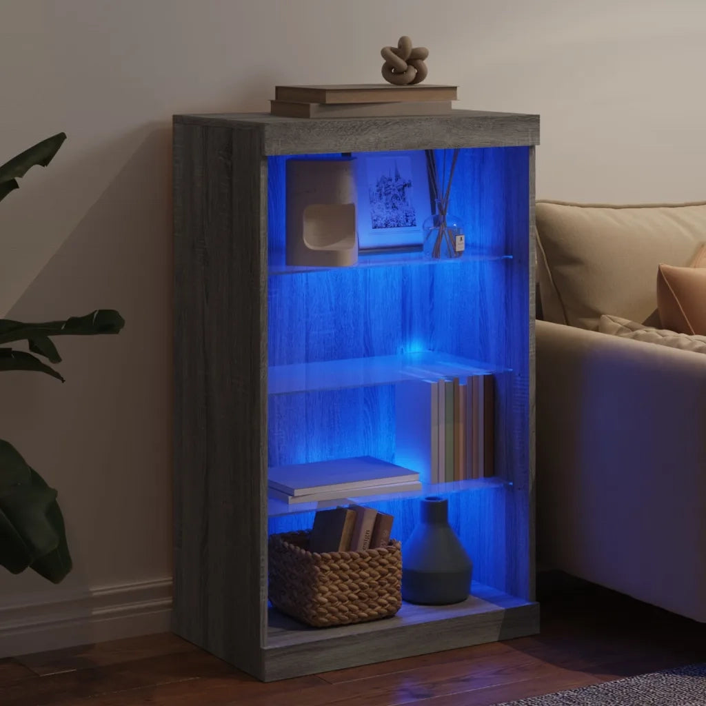 Credenza con Luci LED Grigio Sonoma 60,5x37x100 cm 836712