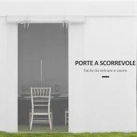 Copertura per Gazebo 3x3 m in PE Impermeabile con Porte a Cerniera e Finestre, Bianco