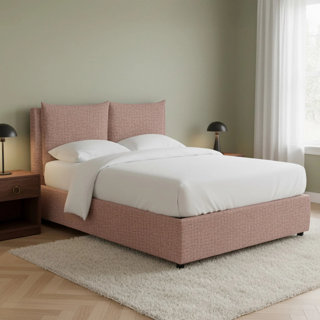 Falmouth, Letto Piazza e Mezza Sfoderabile Made in Italy, Rosa