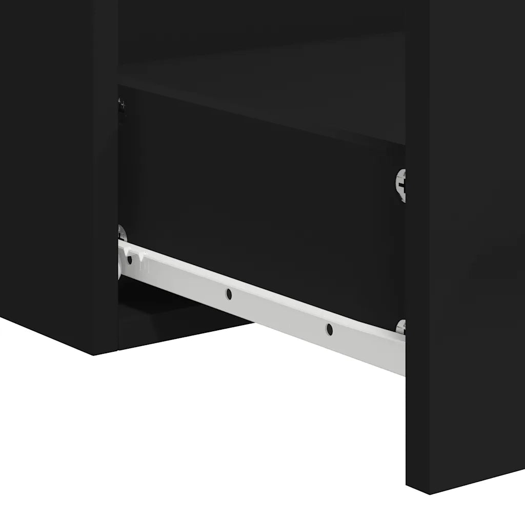 Mobiletto da bagno moderno a parete con specchio 90 x 38,5 x 48 cm elegante vano contenitore in legno composito nero 02_0049277