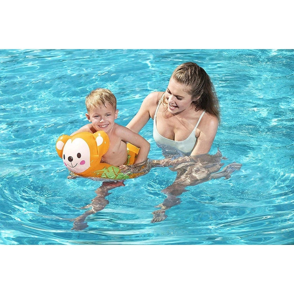 Trade Shop - Ciambella Salvagente Gonfiabile Bambini Con Testa Animali Safari Assortiti 36112 -