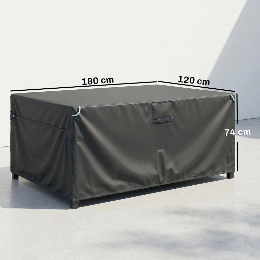 Copertura per Mobili da Giardino Impermeabile Antivento Anti-UV ¨C zephmum ¨C Nero 180x120x74cm