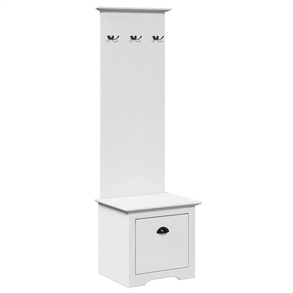 vidaXL Mobiletto da Ingresso con Ganci BODO Bianco 50x40x157 cm