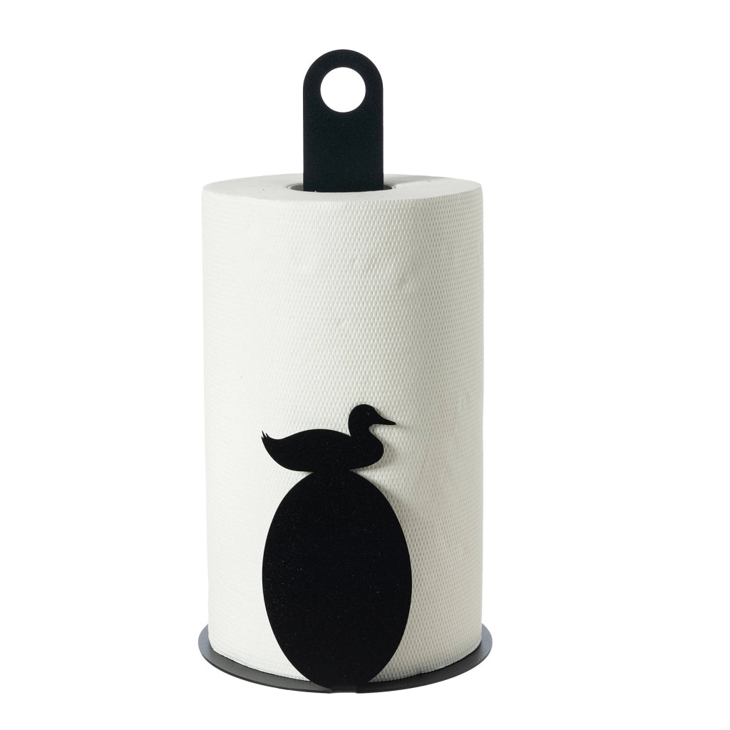 Porta rotoli da cucina Duck Nero