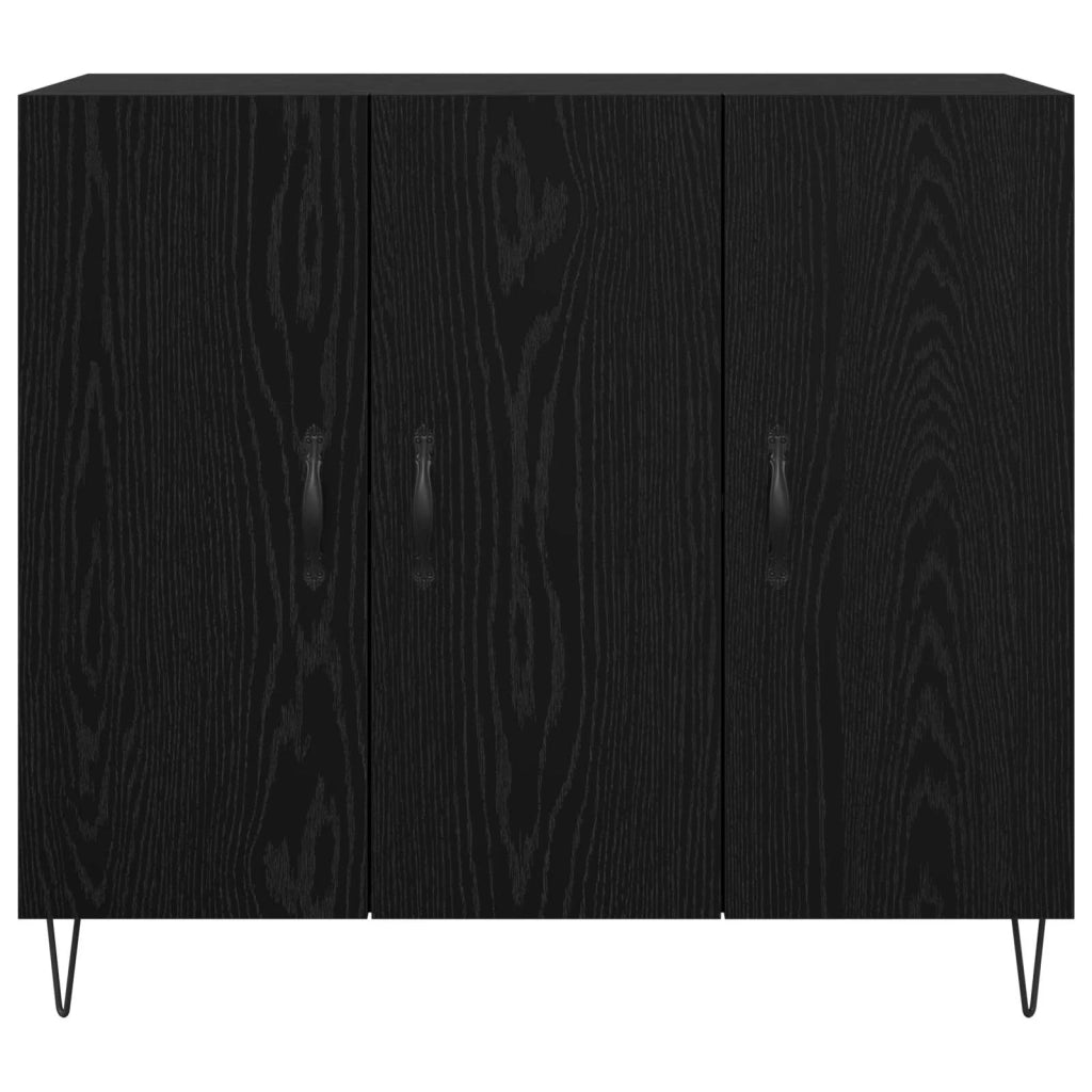 Credenza Rovere Nero 90 x 32,5 x 80 cm Legno multistrato 879584