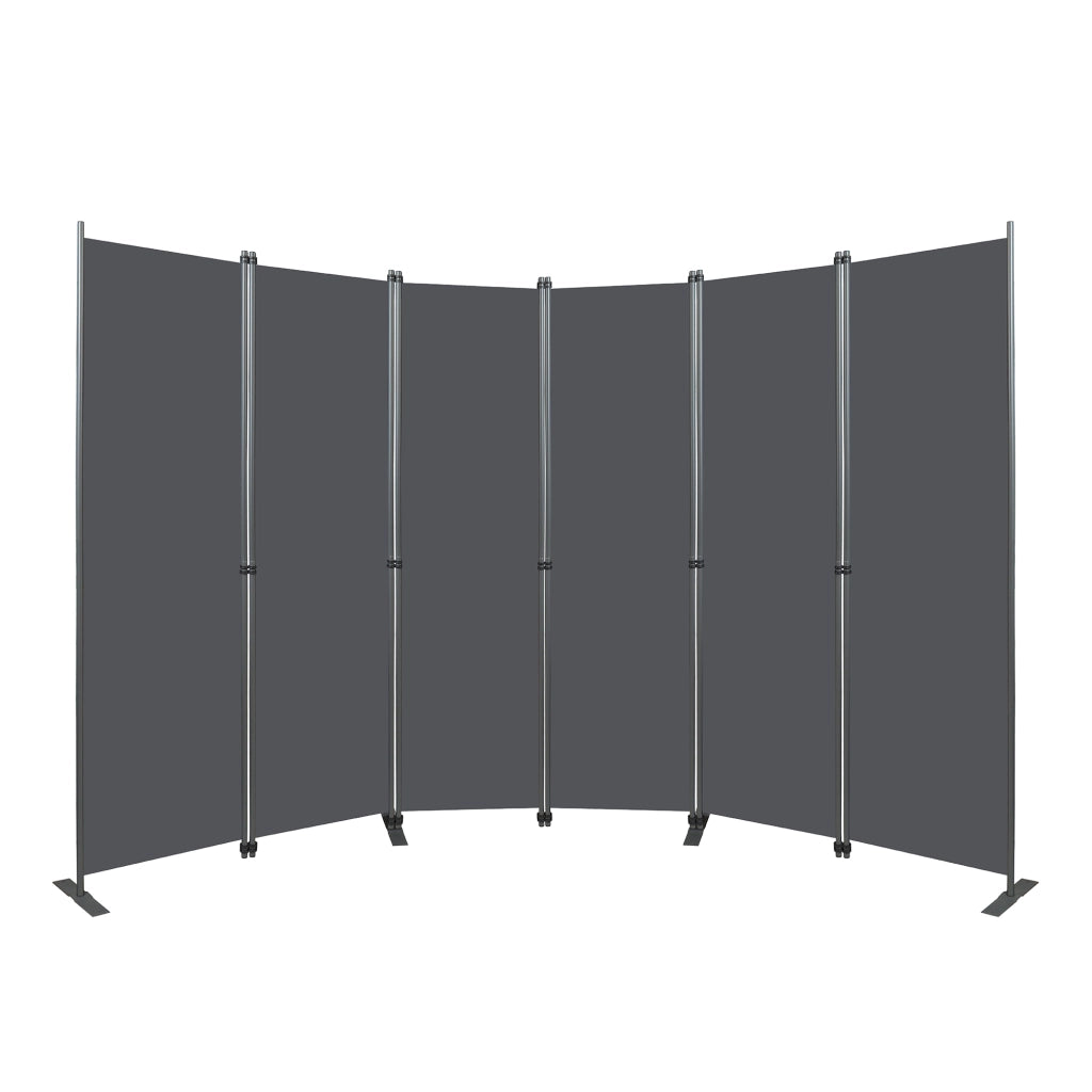 Divisorio Paravent 6 Pannelli ¨C MINIMAL ¨C Grigio, 304x180 cm, per Ufficio e Soggiorno