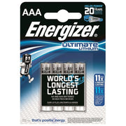 Energizer 629612 Ultimate Lithium Pile Ministilo AAA 1,5V 1200mAh Non Ricaricabili Confezione da 4 Pezzi