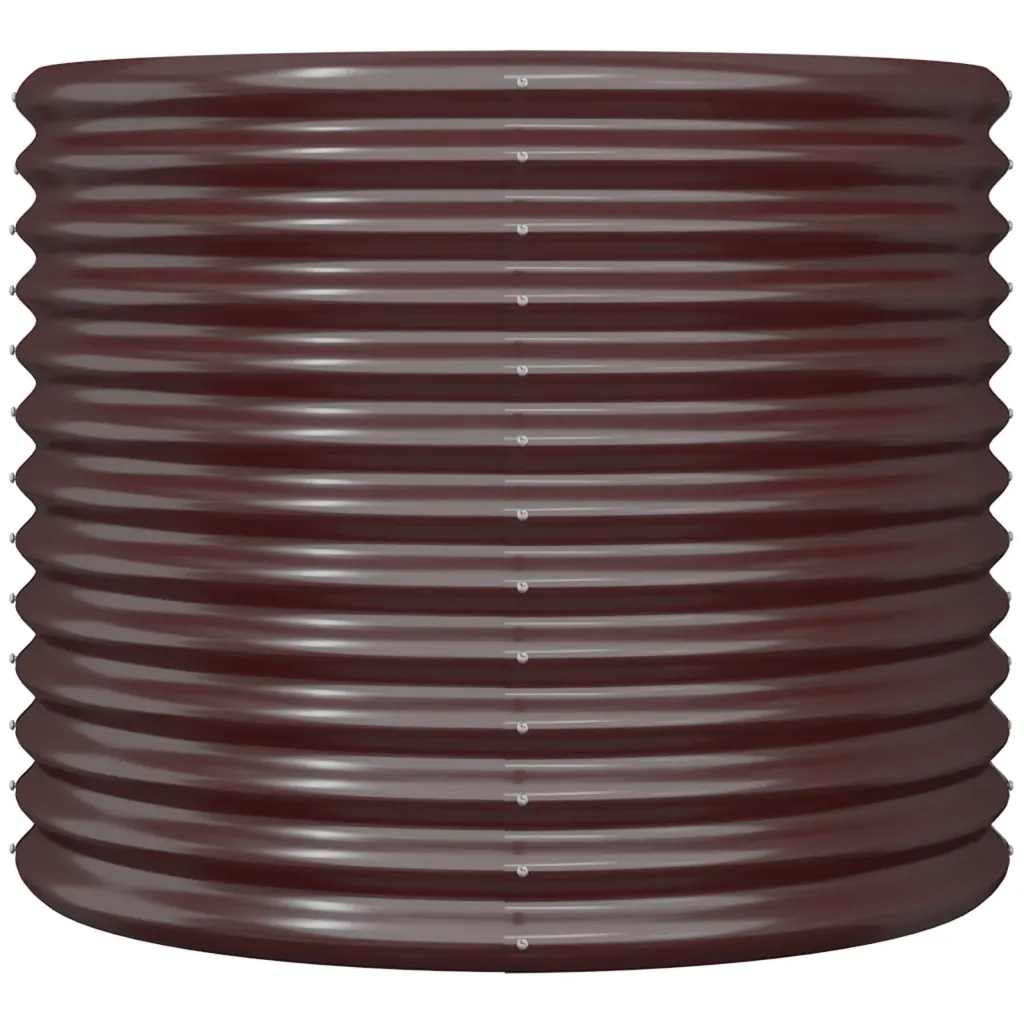 Vaso Giardino Acciaio Zincato 80x80x68 cm Marrone 318860
