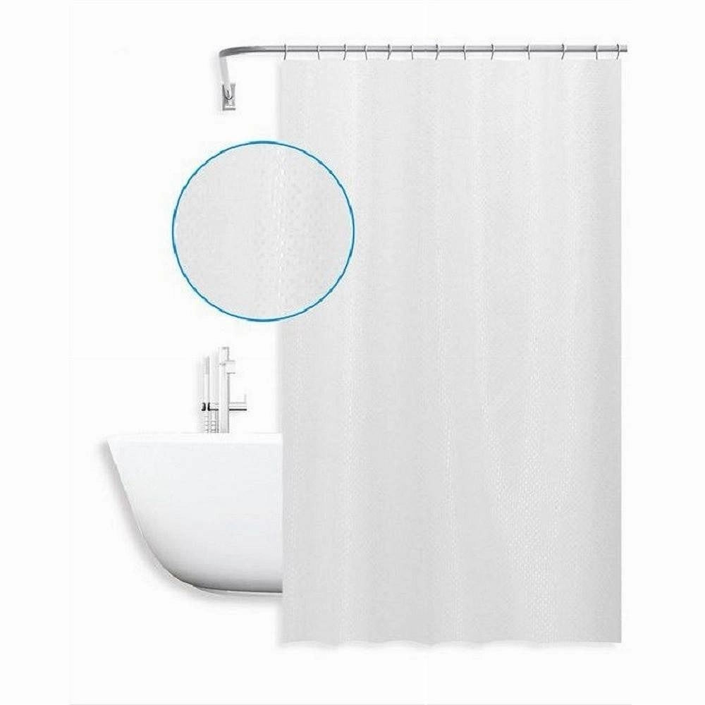 Trade Shop - Tenda Doccia Antimuffa Impermeabile 180x200 Cm Anelli Bianca Texture Rombi 59815 -