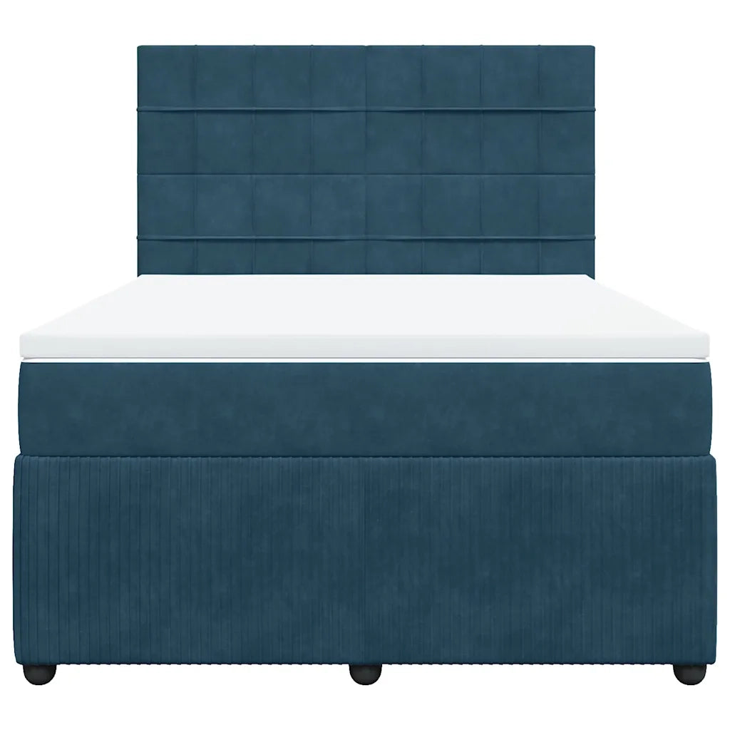 Giroletto a Molle con Materasso Blu 160x200 cm in Velluto 3294686