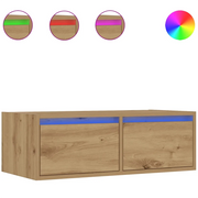 Mobile TV | Armadietto TV | Mobile Porta TV con Luci LED Rovere Artigianale 75x35,5x25 cm