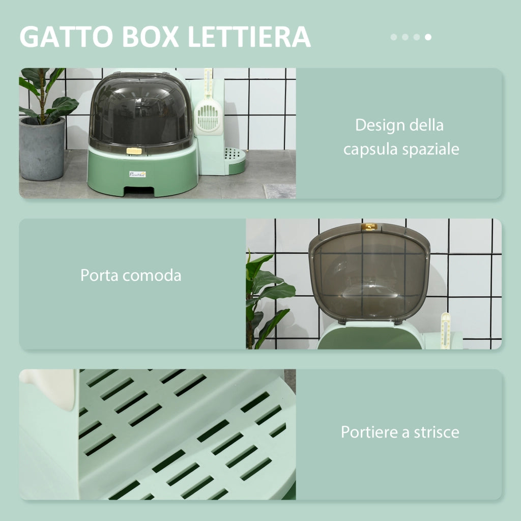 Lettiera per Gatti Chiusa ¨C zephmum ¨C Verde 52x60x42 cm