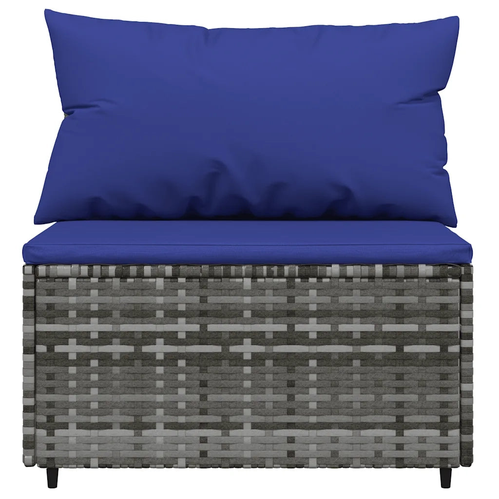 Set Divani da Giardino 4 pz | Set Salotto da Giardino con Cuscini in Polyrattan Grigio