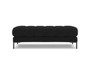 Cosmopolitan Design - Panca "Bali" 2 posti in tessuto strutturato nero 