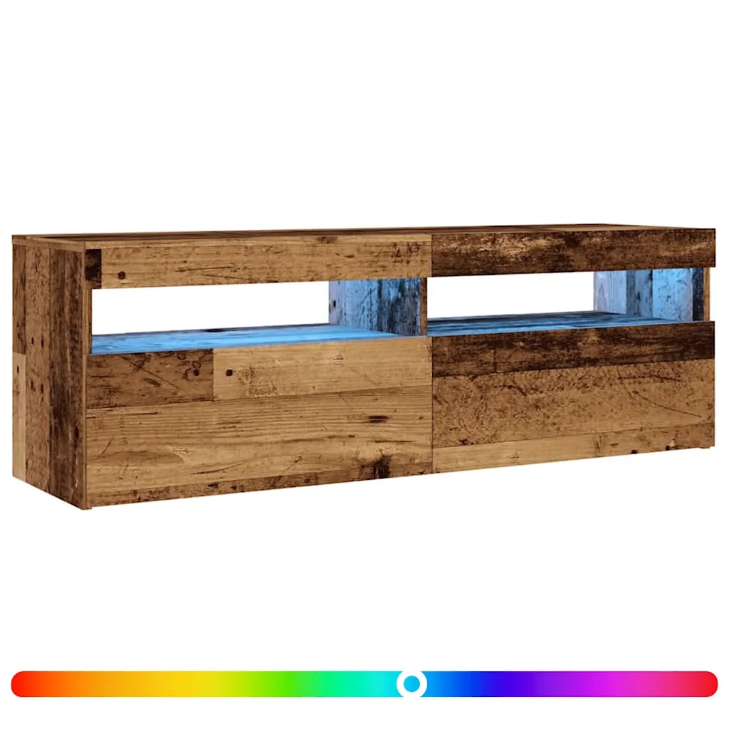 vidaXL Mobile Porta TV con LED Legno Antico 120x35x40 cm Multistrato