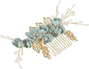 Accessori per la sposa - Haarklam con strass e cristallo - Spille per capelli di salvia verde