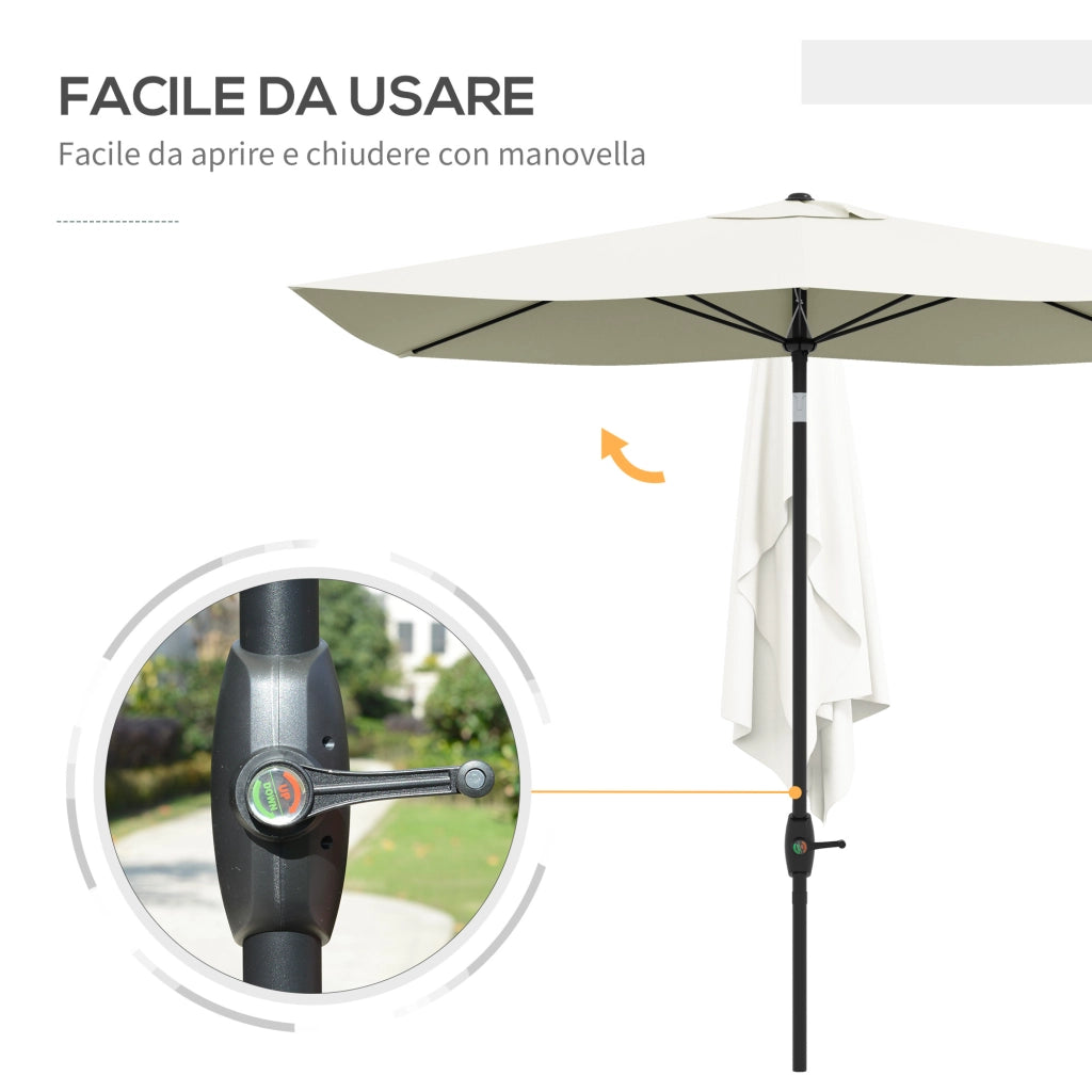 Ombrellone Rettangolare da Giardino ¨C Zephmum ¨C Beige 2x3 m