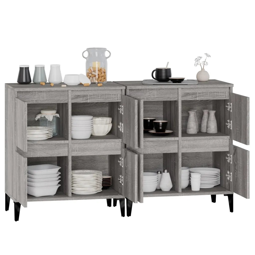 Credenze 2pz Grigio Sonoma 60x35x70 cm in Legno Multistrato 3185765