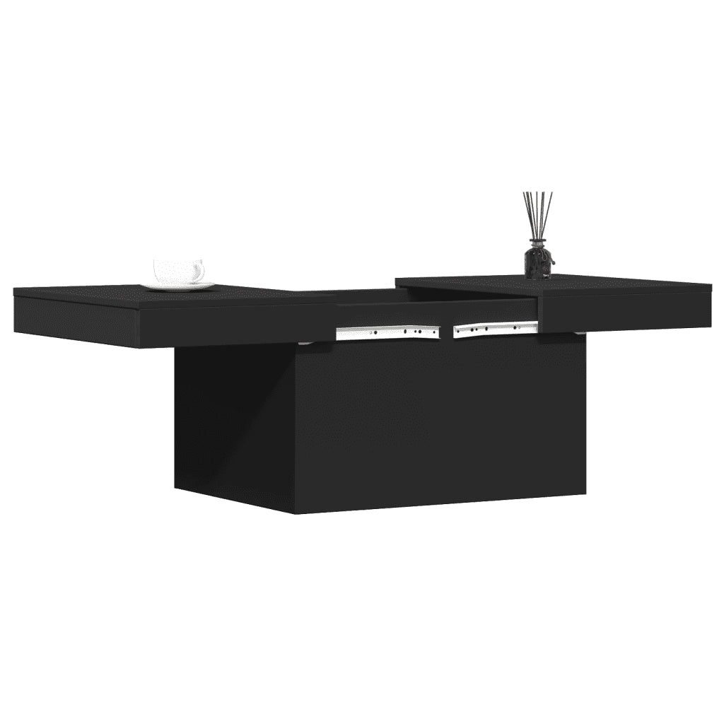 Tavolino da Salotto Nero 80x55x40 cm in Legno Multistrato 840864