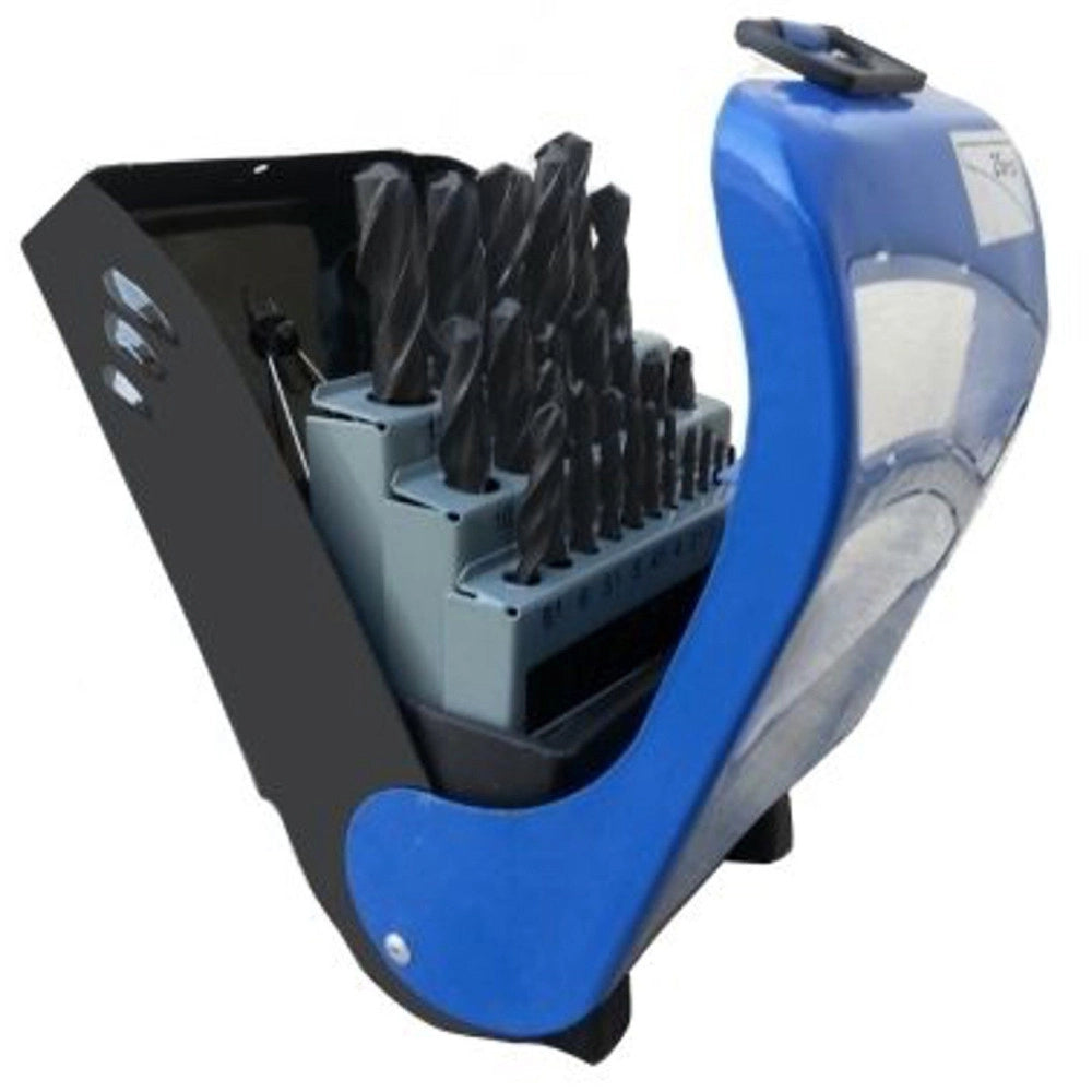 Trade Shop - Set 19 Punte Per Trapano In Titanio Kit Punte Ferro Misure 1 A 10 Cm Con Custodi -
