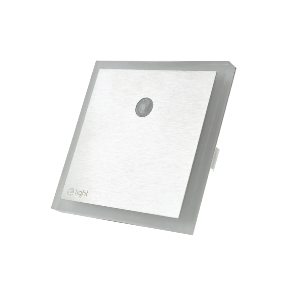 Faretto scale incasso EVO con PIR LED 0,6W 3000K argento