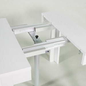 Consolle Allungabile in Legno H76,5x47x90/147cm 2 Allunghe Magix Larice Sbiancato Classica