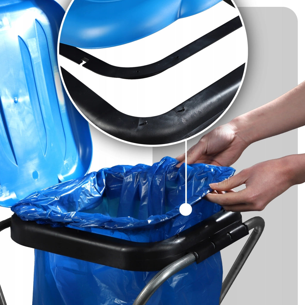 Cestino con supporto KADAX per sacchi per la raccolta differenziata, 120 litri, blu.