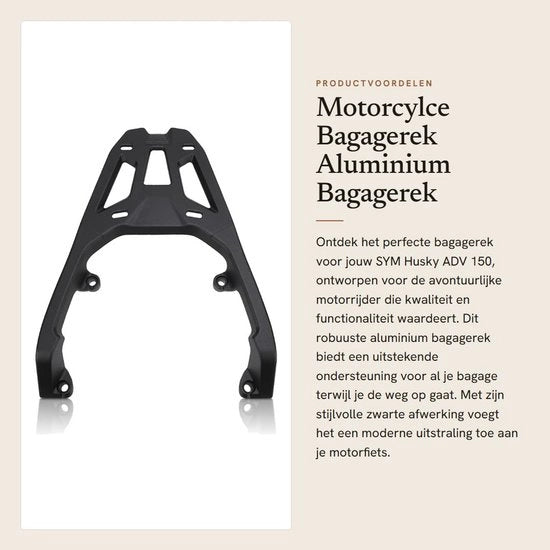 Sostegno per Moto - Pannello di Supporto per Motocicletta - SYM Husky ADV 150 2023/2024 - Supporto Stabile - Duraturo - Rapporto Qualità-Prezzo Eccellente - Porta Bagagli - Pannello di Sostegno in Alluminio
