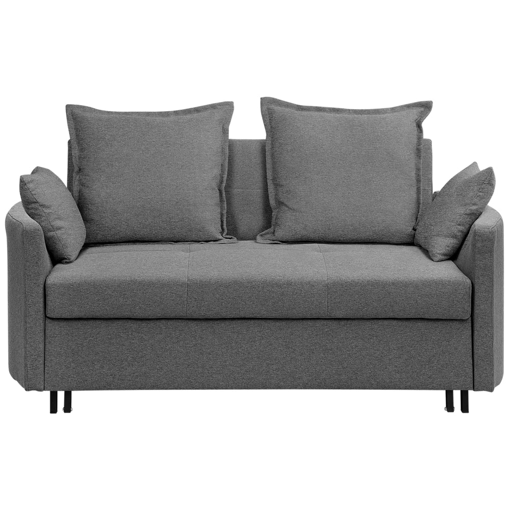 Divano letto a 2 posti grigio funzione letto braccioli profilati