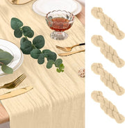Set di tovaglioli da formaggio in tessuto, 4 pezzi, beige, 90x300 cm